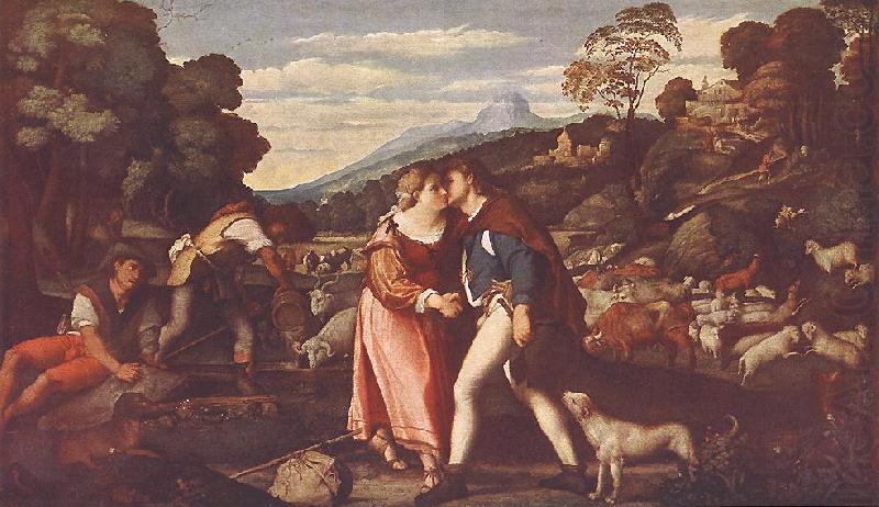 Palma Vecchio Jacob and Rachel ag china oil painting image